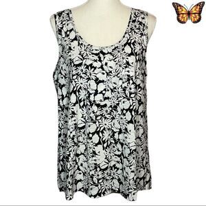 LORD And Taylor Floral Print Layered Front Sleeveless Tank Size Large.